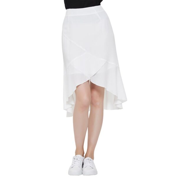 Toxicity Chiffon Ruffled Asymmetrical Midi Skirt - Image 3