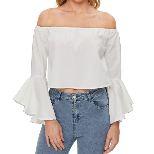 Bloom Off Shoulder Flutter Bell Sleeve Top - Image 3