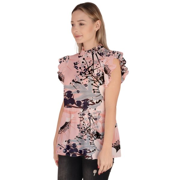 Vino Dolce Ruffled Chiffon Cap Sleeve Blouse - Image 2