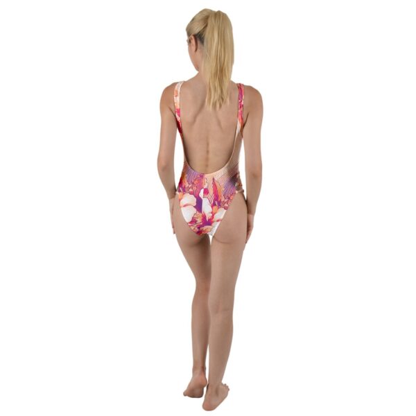 Coral Florals Classic High Leg One Piece Swimsuit - Image 2