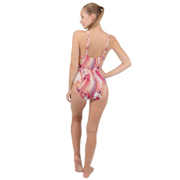 Coral Florals Classic High Neck One Piece Swimsuit - Image 2