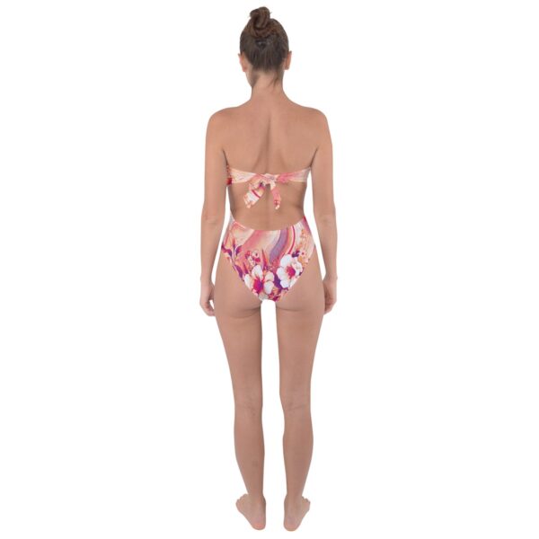 Coral Florals Classic Strapless One Piece Swimsuit - Image 2