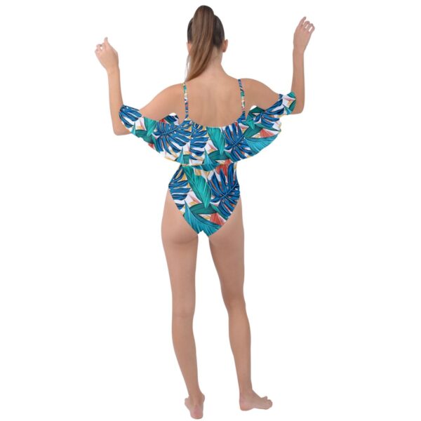 Monstera Flounce Off-Shoulder One Piece Swimsuit - Image 2