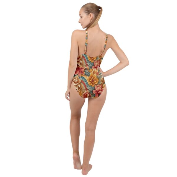 Sunset Florals Classic High Neck One Piece Swimsuit - Image 2