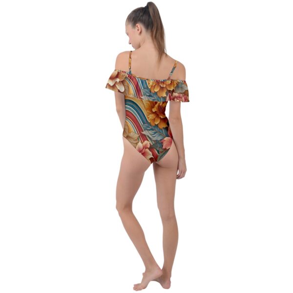 Sunset Florals Classic Off-Shoulder One Piece Swimsuit - Image 2