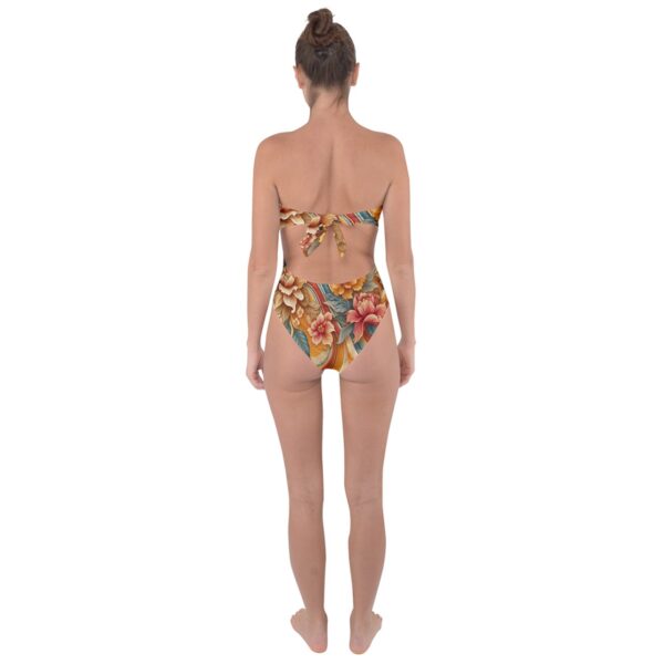 Sunset Florals Classic Strapless One Piece Swimsuit - Image 2