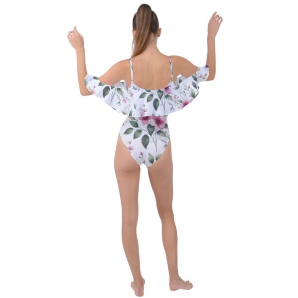 Wedding Flounce Off-Shoulder One Piece Swimsuit - Image 2